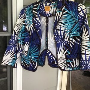 Women Ruby Rd Jacket.beautiful Size 10 nwot blue,white aqua brown